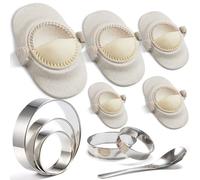 MUMSUNG Empanada Maker Press, 6-Inch Extra Large Dumpling Maker Set with Dough Cutter, Dumpling Mold Set for Pierogi, Pastelitos, Calzone, Turnovers, Chinese Dumpling, 5Sizes (6"/5"/4"/3"/2.6")