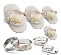 MUMSUNG Empanada Maker Press, 6-Inch Extra Large Dumpling Maker Set with Dough Cutter, Dumpling Mold Set for Pierogi, Pastelitos, Calzone, Turnovers, Chinese Dumpling, 4Sizes (6"/4"/3"/2.6")