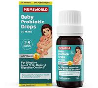 Mumsworld Probiotic Baby Drops with Vitamin D - Colic Relief for Babies & Newborns - Reduces Bloating, Wind and Crying - Probiotics for Babies & Children (10ml, 50 Servings)