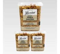 Mumtaz CRISPY FRIED ONIONS 135g - Reusable, Resealable & Stacking Friendly Tub (150g (Pack of 3), Onions)