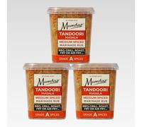 Mumtaz TANDOORI MASALA Medium Spiced Marinade Rub Seasoning Mix 250g - Blend for Exquisite Tandoori Delights, Gluten Free, Reusable, Resealable & Stacking Friendly Tub (Pack of 3, Hot & Spicy)