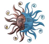 MUMTOP 13.26 Inch Metal Sun Moon Wall Decor, Inspiational Wall Sculpture Hanging Decorations Art for Indoor Outdoor Home Living Room Office Yard Garden