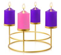 Mumufy Christmas Advent Candle Holder 11.4 Inch Large Size Wreath Advent Ring Candle Stand for 3 Inch Pillar Advent Candles Rustic Candlesticks for Xmas Home Religious Holiday Decoration(Gold)