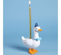 Mumufy Silly Goose Cake Candle Holder, Cute Birthday Topper,Goose,Blue | Birthday Candle, 3.15 Inch Candlestick, Baby Shower, Party Cake Decoration, Funny Silly Goose