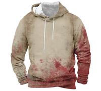 Mumuj Green Hoodie Men Hoodie Men Jacket Sweatshirt Men's Autumn And Winter Long Sleeved Halloween Bloody Print Casual Hooded Sweatshirt White Hoodie Plain Black Hoodie Hoodie For Men Uk (Brown, L)