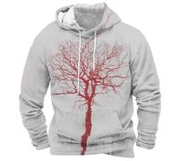 Mumuj Green Hoodie Men Hoodie Men Jacket Sweatshirt Men's Autumn And Winter Long Sleeved Halloween Bloody Print Casual Hooded Sweatshirt White Hoodie Plain Black Hoodie Hoodie For Men Uk (Grey, XXXXL)