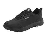 Mumuj Man Wide Fitting Shoe Mens Plantar Fasciitis Shoe Mens Shoes Large Size Casual Leather Laace Up Solid Color Casual Fashion Simple Shoes Running Men's Orthopedic Footwear Men's Toe Box (Black, 7)