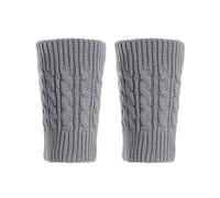 Mumuj Women Wool Socks Womens Striped Walking Ankle Women Winter Leg Warmers Crochet Knit Boot Socks Toppers Cuffs Ladies Athletic Socks Ladies Knitting Unisex (Grey, One Size)