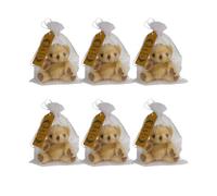 MUMUmumu 6 Pack, 5' Brown Plush Stuffed Mini Joint Teddy Bear, Tiny Bear Stuffed Animal with Chain, Gift on Baby Shower, Birthday, Valentines & Christmas, Craft Party Favor