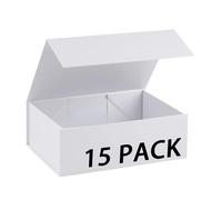 MUMUPACK 15 Pack White Magnetic Gift Boxes With Lid 9x9x4, Luxury Bridesmaid Proposal Box, Small Magnetic Closure Boxes For Presents, Wedding, Business
