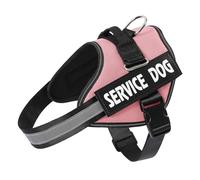 MUMUPET Service Dog Vest Harness, No Pull Reflective Adjustable with Handle, Soft Breathable Padding for Small Dogs, 2 Removable Velcro Patches (Pink, XS)