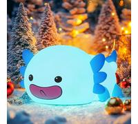 MUMUQ Axolotl Kids Night Light, Cute Night Lamp for Baby, Silicone Axolotl Lamp, LED Touch Dimmable Nursery Nightlight with Timer Bedroom Decor as Xmas Birthday Halloween Gifts