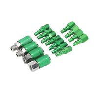 Mumusuki 1/4in NPT Air Coupler Plug Kit, 10 Pcs Aluminum Alloy Industrial Quick Connectors 4 Pcs I/M Plugs for Air Compressors Pneumatic Tools Up to 300 PSI