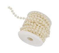 Mumusuki 10m Faux Pearl Bead Garland 8mm ABS Imitation Pearl String Roll for Wedding Party Christmas Decoration with Shiny Grinding Process 2 Colors (Beige)