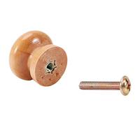 Mumusuki 10Pcs S/M/L Solid Natural Wooden Round Mushroom Furniture Pull Handle Kitchen Cabinet Drawer Cupboard Door Knob(L 33mm)