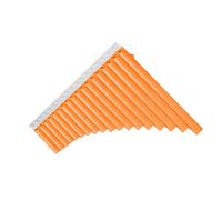 Mumusuki 18 Pipes Pan Flute Panpipes Key of C for Beginners Learning Teaching with Carrying Bag Traditional Musical Woodwind Instrument ABS Gum Material Smooth Surface Easy to Play (Orange)