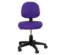Mumusuki 2 Pcs Desk Office Chair Seat Covers, Stretchable Removable Washable Rotating Backrest Coverings and Cushion Protectors Universal Computer Chair Slipcovers (Purple)
