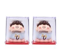 Mumusuki 2 Pcs Little Cute Buddha Statues, Solar Powered Automatic Nodding Head Small Monk Figurines Car Dashboard Ornament Home Office Shop Decor Gifts