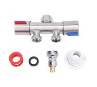 Mumusuki 2 Way Hose Splitter G1/2 304 Stainless Steel Washing Machine Faucet Splitter Dual Control Leakproof Faucet Diverter with Automatic Water Stop for Kitchen Garden Shower