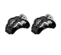 Mumusuki 2PCS Foot Tambourine Percussion Instrument Adjustable Nylon Cord for Adult Musicians with ABS Plastic Metal Nylon for Concerts Parties Music Festivals (Black)