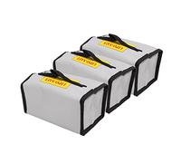 Mumusuki 3 Pack Lipo Battery Safe Bag, PVC Fireproof Protective Pouch, Explosion Proof Box/Cover for Safe Charging and Storing Lithium Batteries