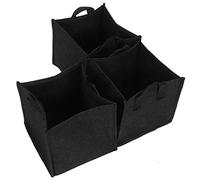 Mumusuki 3Pcs Grow Bags, Felt Planting Container with Handles, Black Breathable Vegetable Planters for Indoor Outdoor Garden Balcony ((3 gallons) 19.5 * 19.5 * 20)