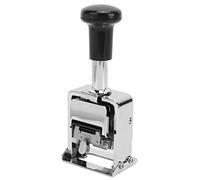 Mumusuki 5 Digit Number Stamp Machine Self Inking Stamper with Zinc Alloy Body & Automatic Ink Return for Date Ticket Stamps Clear Codes Office Use
