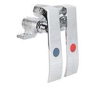 Mumusuki Brass Faucet Valve, Non Contact Foot Control Pedal Valve, G1/2 Threads for Kitchen and Bathroom Use (Dual Temperature Knee)