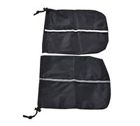 Mumusuki Car Mirror Cover, Waterproof And Durable With Retractable Rope Design, 190T Silver Coated Polyester For SUV Minivan Trucks, Universal Fit 2pcs Black