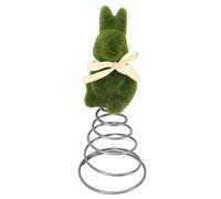 Mumusuki Easter Bunny Tree Topper, 3D Flocking Design Pleasant to the Touch Easter Tree Ornaments for Holiday Home Party Supplies Decor (Green)