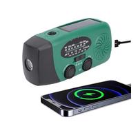 Mumusuki Emergency Hand Crank Radio, 2000mAh AM/FM/NOAA Portable Weather Band with USB Charger, LED Flashlight, Solar Camping Power Supply, Outdoor Camping and Survival Gear (Green)