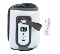 Mumusuki Fast Bottle Warmer on The Go, 5 Adjustable Temperature Settings LCD Dislay Auto Power On/Off Portable Baby Milk Warmer with USB Cable for Travel (Blue)
