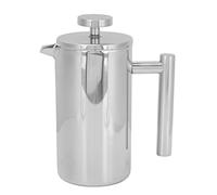 Mumusuki French Press Coffee Maker, Stainless Steel Double Layer Insulated Coffee Press Portable French Press Pot for Home Outdoor Camping Travel Silver(800ml)