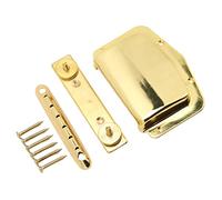 Mumusuki Guitar Bridge Cover Bridge Protection Plate Protector with Screws Fully Adjustable Height Saddle Easy Replacement No Damage for Electric Acoustic Guitar (Gold)