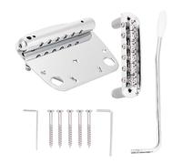 Mumusuki Guitar Tremolo Bridge Set for Adjustable Vibrato System with Wrenches Plated Copper-Zinc Alloy Steel Repair Upgrade Kit