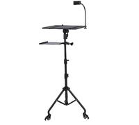 Mumusuki Laptop Tripod on Wheels, Portable Projector Floor Stand with Adjustable Height and Gooseneck Phone Holder for Office, Home, Stage, Studio, DJ Racks Holder Mount