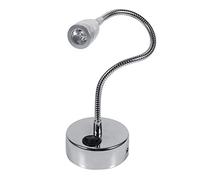 Mumusuki LED Wall Lamps Flexible Gooseneck Sconces Bedroom Bedside Reading Light Living Room Modern Silver 3W 85-265V (Warm Switch)