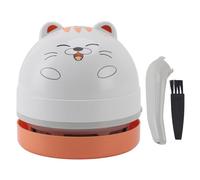 Mumusuki Mini Desktop Vacuum Cleaner AA Battery Powered,Handheld Portable Cordless Vacuum Cleaner, Ideal for Desk, Home, Car (Cat)