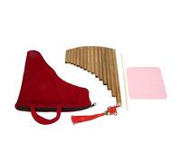 Mumusuki Pan Flute 15 Pipes G Key Woodwind Instrument Chinese Traditional Musical Panpipes Bamboo for Beginners Students with Soft Pouch Cleaning Tools (Left Hand)