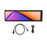 Mumusuki PC Temperature Display, High Definition Resolution 178 Degree Viewing Angle Touch Control 8.8 Inch 1920x480 Aluminum Alloy, for Meeting Office and Gaming Computers