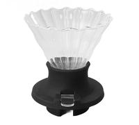 Mumusuki Pour Over Coffee Dripper Borosilicate Glass Hand Drip Coffee Filter Cone Cup Temperature Resistant Non slip Clever Dripper L