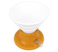Mumusuki Pour Over Coffee Maker Portable, Heat Proof Ceramic Immersion Silicone Drip Coffee Brewer Pourover Dripper For Home Office Outdoor On The Go (Yellow)
