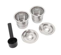 Mumusuki Reusable K CupPod Coffee Filters Kit, 2 Pcs 304 Stainless Steel Reusable Coffee Refillable with Lids and Powder Spoon for Coffee Maker