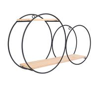 Mumusuki Round wall shelf heavy duty round black shelf for office tea room living room