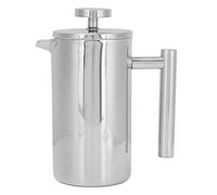 Mumusuki Secura French Press Coffee Maker, Stainless Steel Double Layer Insulated Coffee Press Portable French Press Pot for Home Outdoor Camping Travel Silver(1000ml)