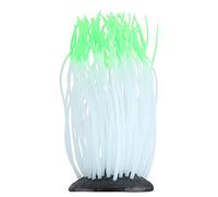 Mumusuki Simulation Artificial Silicone Luminous Sea Anemone Coral Ornament for Aquarium Fish Tank Decoration (green)
