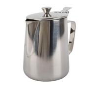 Mumusuki Stainless Steel Milk Frothing Pitcher with Lid for Latte Art, Ergonomic Handle, Professional Frothing Jug for Home Use and Coffee Shops (1000ML)