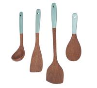Mumusuki Wooden Spoons for Cooking, Hangable Wood Kitchen Utensils Set Includes Cooking Spatula Ladle Soup Spoon Gifts for Beginners, Seasoned Chefs (B)