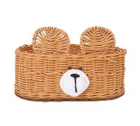 Mumusuki Woven Rattan Tissue Box Cover Decorative Paper Napkin Dispenser, Multi Use Tissues Napkins, Home Decor Countertop Organizer 20x12.5x12.5cm for Kitchen Bathroom Office (Khaki)