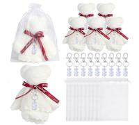 Mumuve Baby Showers Return Favor Bear Keychains With Thank You Card Organza Bags Bridals Shower Favor Wedding Favor For Guest
